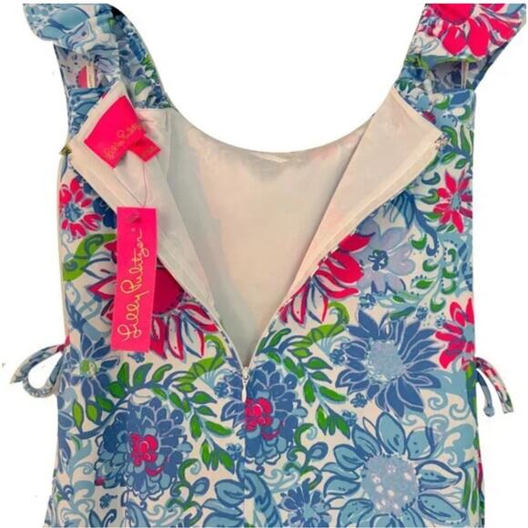 NEW Lilly Pulitzer Zoya Ruffle Romper, Mini Dress Floral Ruffle Size 8 $198 - Picture 8 of 11